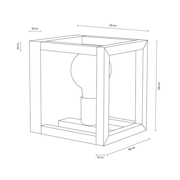 Kago Wall lamp 1xE27 Max.40W Oiled Oak/Chrome 9150174