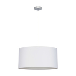 Rima Pendant Lamp 1xE27 Max.60W Chrome Metal/Anthracite Fabric Cable/Gray Fabric Shade