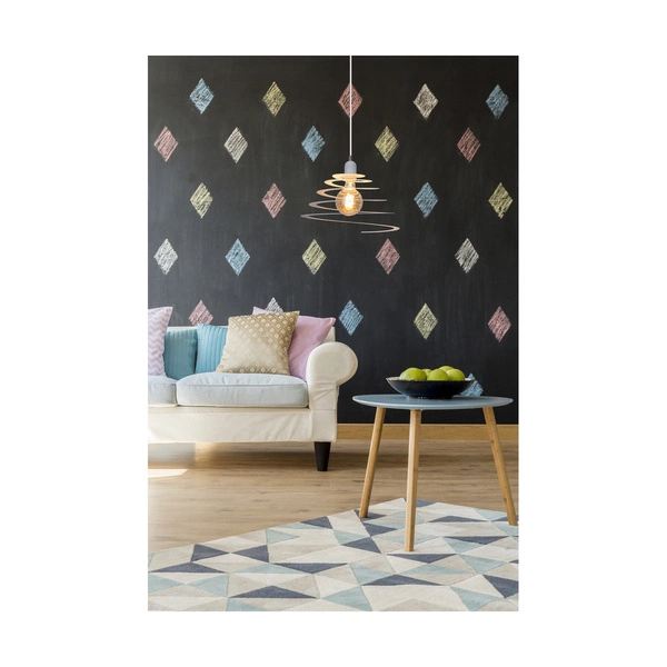 Komet Pendant Lamp 1xE27 Max.60W Chrome Metal/White Metal/White PVC Cable 1851102