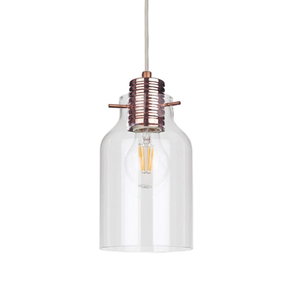 Alessandro Pendant Lamp 5xE27 Max.60W Copper Metal/Transparent PVC Cable/Transparent Glass 1760513