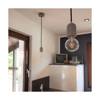 Lampa wisząca Amory 1xE27 Max.60W Szary Beton/Czarny Kabel Tkaninowy 9779136