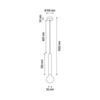 Lampa wisząca w kształcie beczki 1xE27 Max.60W Czarny metal/czarny kabel PVC 16709104