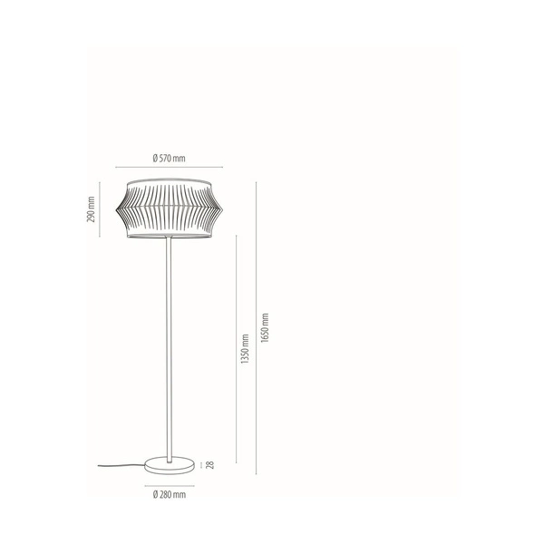 Lotus Lampa Podłogowa 1xE27 Max.60W Czarny/Czarny PVC/Antracyt 124630104