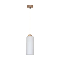 Zefir Pendant Lamp 1xE27 Max.60W Oiled Oak/Transparent PVC Cable/White Glass 113860174