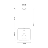 Carsten Wood Pendant Lamp 1xE27 Max.60W Oiled Oak/Black Metal/Black Fabric Cable 1651174