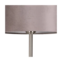 Scarlett Table Lamp 1xE27 Max.40W Satin Metal/Transparent PVC Cable/Gray Velvet Shade 7752027
