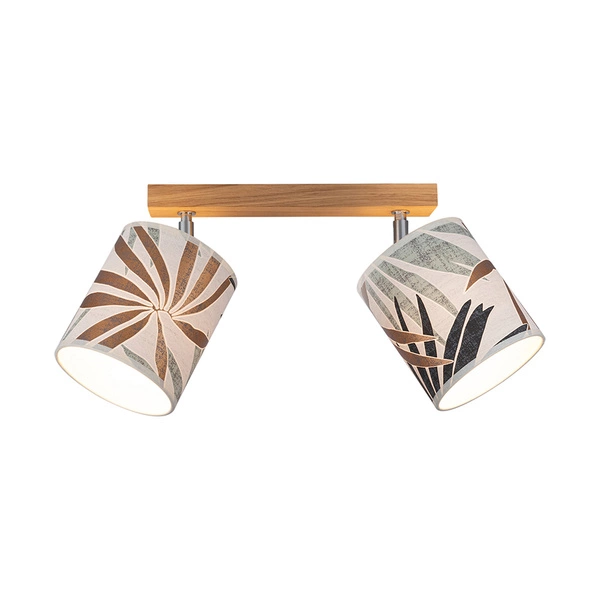 Lampa Sufitowa Hoja 2xE27 Max.25W Dąb Olejowany/Wielokolorowa Tapeta 56747274