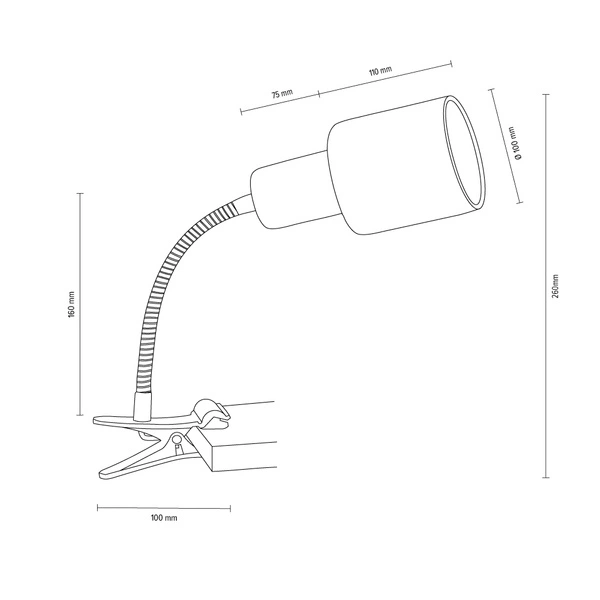 Treehouse Clips Flex 1xE27 Max.25W Oiled Oak/White/White 2236174WF