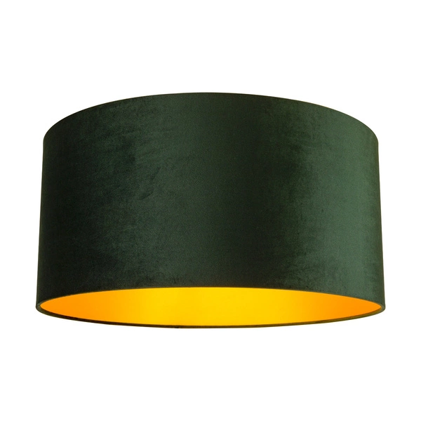 Lampshade Cylinder E27 H50 Green Velvet with gold foil A1393