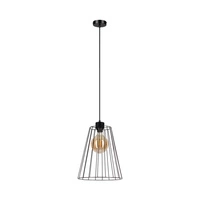 Swan Pendant Lamp 1xE27 Max.60W Black Metal/Black PVC Cable 19349104