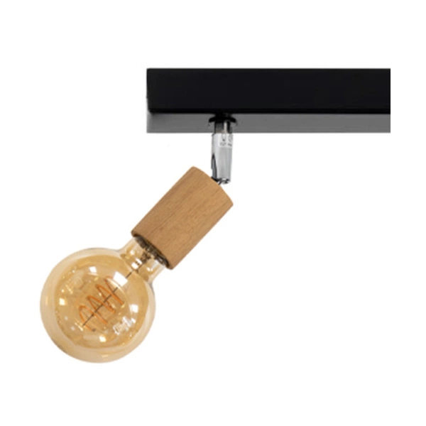 Elmin Ceiling Lamp 2xE27 Max.25W Oiled Oak/Black Metal 2264204