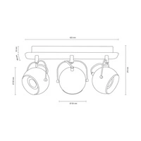 Ball Concrete Ceiling Lamp Incl. 3xLED GU10 5W Gray Concrete/Satin Metal 5131336