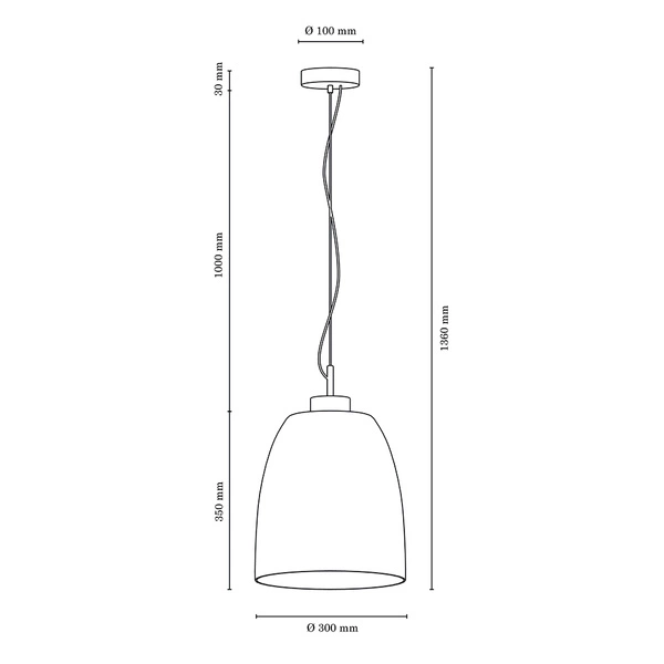 Campana Lampa Wisząca 1xE27 Max,60W Orzech/Transparentny/Transparentny 9842076