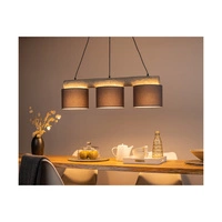 Pino Mix Pendant Lamp 3xE27 Max.40W Stained Pine Gray/Black Metal/Black PVC Cable/Anthracite Fabric Shade 6760489404