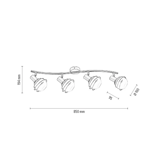 Daria Ceiling Lamp 4xE14 Max.40W Satin Metal/White Glass 2093427