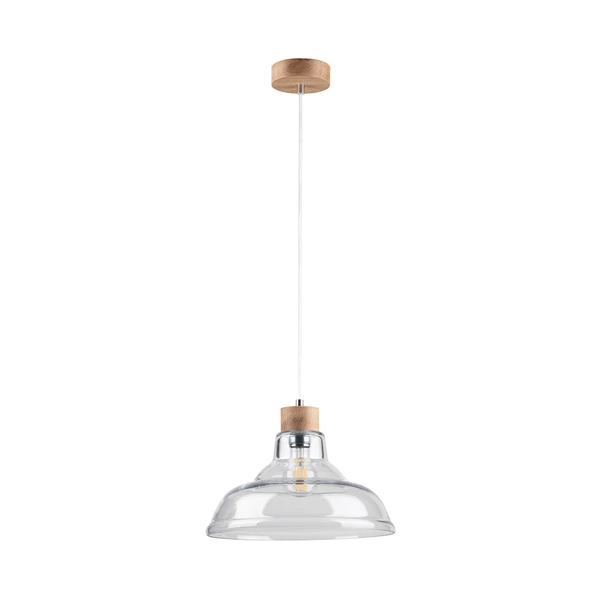 Avino Pendant Lamp 1xE27 Max.60W Oiled Oak/Transparent/Transparent 9872074