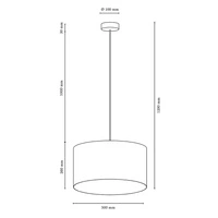 Lampa Wisząca Asseto 1xE27 Max.60W Dąb Olejowany/Czarny Kabel Tkaninowy/Czarny Klosz Tkaniny 3573974