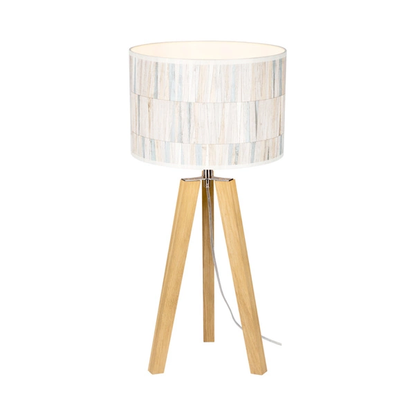 Malo Table Lamp 1xE27 Max.60W Oiled Oak/Transparent PVC/Multicolor 94315074