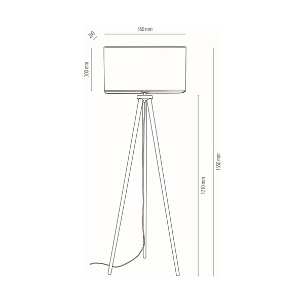 Boho Floor Lamp 1xE27 Max.40W Oiled Oak/Transparent PVC/Beige 741910174