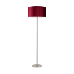 Scarlett Floor Lamp 1xE27 Max.60W Satin Metal/Transparent PVC Cable/Maroon Velvet Shade 6745027
