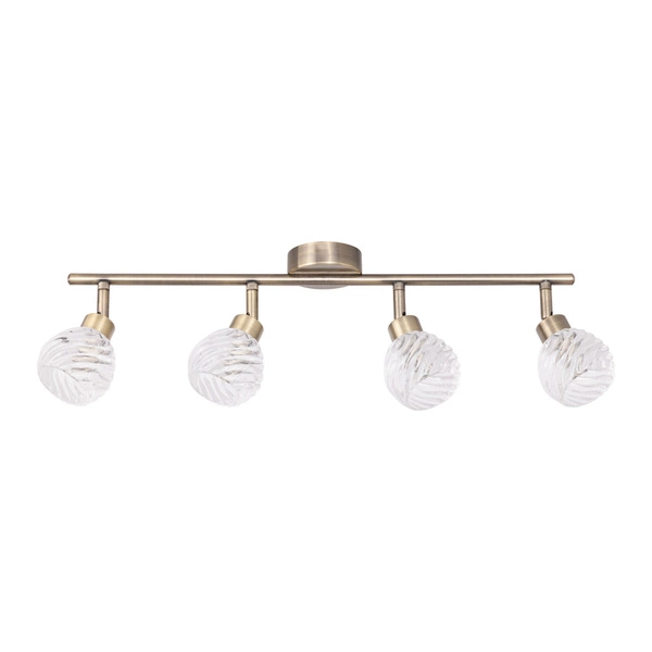 Wave Ceiling Lamp Incl. 4xG9 Max.28W Patina Metal/Transparent Glass 2102411