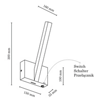 Linus Wall Lamp ''In'' 1xLED 24V Integrated 280lm 3000K 3W Oiled Oak 2238174