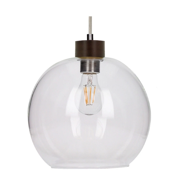 Svea Pendant Lamp 1xE27 Max.60W Walnut Beech Wood/Transparent Glass/Transparent PVC Cable 13560176