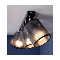 Lampa Sufitowa Nevoa 4xE27 Max.25W Czarny Metal/Chromowany Metal/Czarny Klosz Tkaniny 56795404