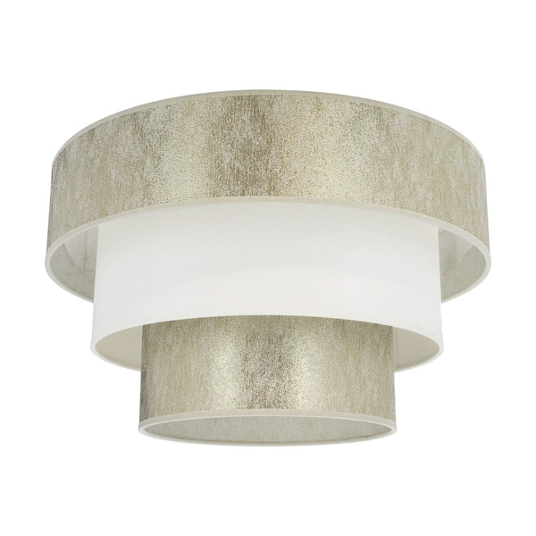 Lampa Wisząca Ora 1xE27 Max.40W Czarny Metal/Przezroczysty Kabel PCV/Złoto-kremowy klosz z tkaniny 96202120