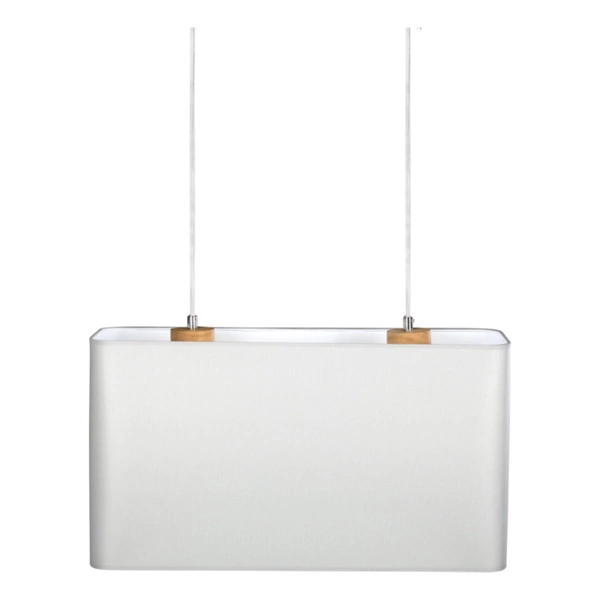 Cadre Pendant Lamp 2xE27 Max.40W Oiled Oak/Transparent PVC Cable/Gray Fabric Shade 872020274