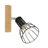 Megan Wood Wall lamp 1xE14 Max.40W Oiled Oak/Black 2344174