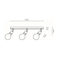 Porcia Wood Ceiling Lamp 3xE27 Max.25W Oiled Oak/White Ceramics 8125374