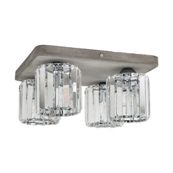 Glory Ceiling Lamp 4xE27 Max.60W Gray Concrete/Transparent Glass 2361436