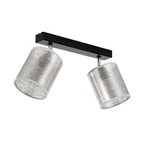 Lampa Sufitowa Nevoa 2xE27 Max.25W Czarny Metal/Chromowany Metal/Srebrny Klosz Tkaniny 56794204