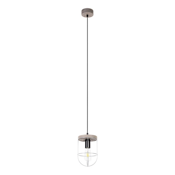 Netuno Pendant Lamp 1xE27 Max.15W LED Stained Pine Gray/Black Metal/Black PVC Cable/Silver Metal 1871759157