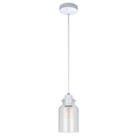 Alessandro Pendant Lamp 1xE27 Max.60W White Metal/White PVC Cable/Transparent Glass 1760102