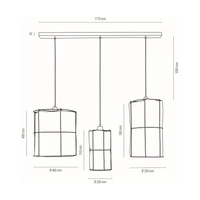 Marinero Pendant Lamp 3xE27 Max.15W LED Black/Black Braid/Black-/White Linen 184129304