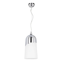 Daga Pendant Lamp 1xE27 Max.60W Chrome Metal/White Glass 1675128