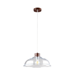 Molde Pendant Lamp 1xE27 Max, 60W Walnut/Transparent/Transparent