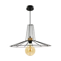 Ferro Pendant Lamp 1xE27 Max.60W Oiled Oak/Black Metal/Black PVC Cable 1010421231020