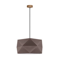 Finja Pendant Lamp 1xE27 Max.60W Oiled Oak/Anthracite Fabric Cable/Brown Fabric Shade 1843174