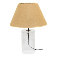 Jute Glass Table Lamp 1xE27 Max.40W Transparent/Black/Beige 779119110