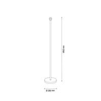 Floor Lamp Base 1xE27 Max.60W White Metal/Transparent PVC Cable 1240102B
