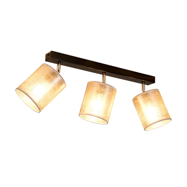 Nevoa Ceiling Lamp 3xE27 Max.25W Black Metal/Chrome Metal/Silver Fabric Shade 56794304