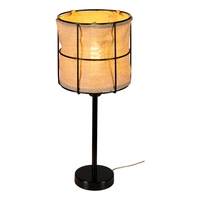Marinero Table Lamp 1xE27 Max.15W LED Black Metal/Black PVC Cable/Beige Linen Shade 724420104