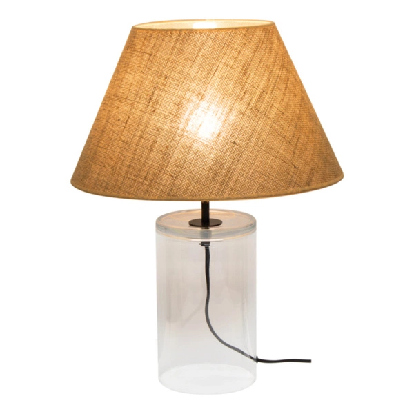 Jute Glass Table Lamp 1xE27 Max.40W Transparent/Black/Beige 779119110