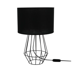 Endorfina Table Lamp 1xE27 Max.60W Black Metal/Black PVC Cable/Black Fabric Shade 7324104