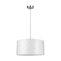 Maxima Pendant Lamp 1xE27 Max.60W Chrome Metal/Transparent PVC Cable/White Fabric Shade 1761028