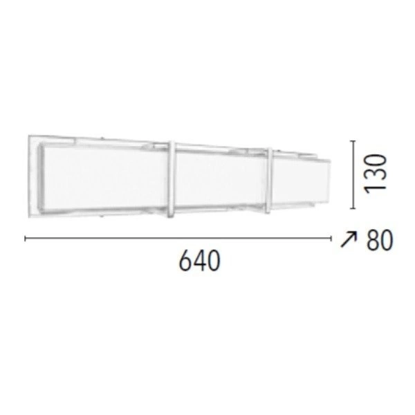 Zoey Wall Lamp Incl. LED Integrated 2400lm 3000K 27W Chrome Metal/White Glass 3460128