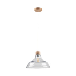 Avino Pendant Lamp 1xE27 Max.60W Oiled Oak/Transparent/Transparent